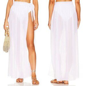 superdown x Jetset Christina Catalina Sheer Maxi Skirt in White